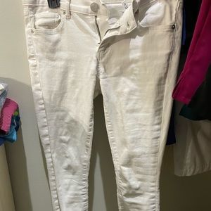 Loft, skinny jeans, frayed bottom